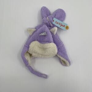 Cat & Jack Girls Baby Unicorn Beanie Purple Fleece Ear Flaps 6-12 Months New